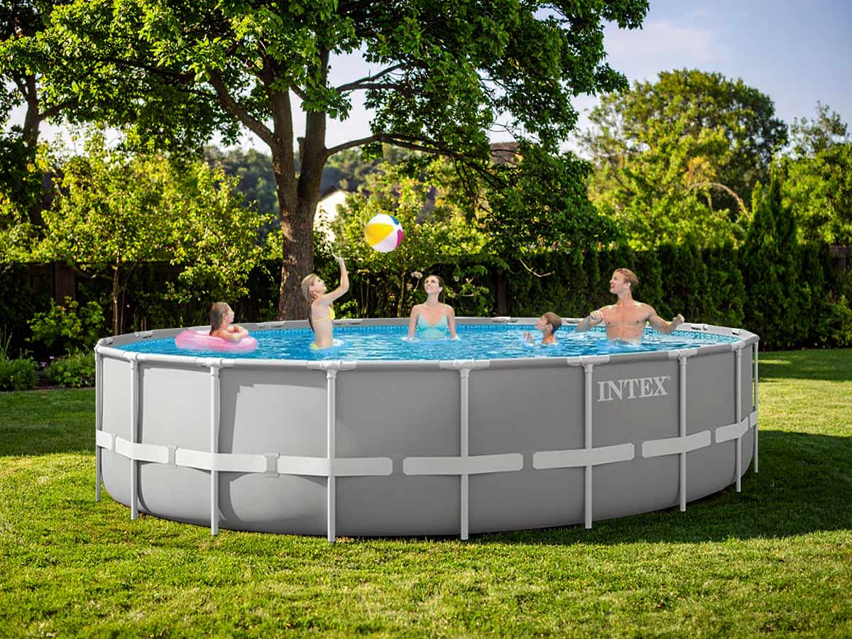 Piscine tubulaire Prism Frame ronde 6,10 x 1,32 m - Intex