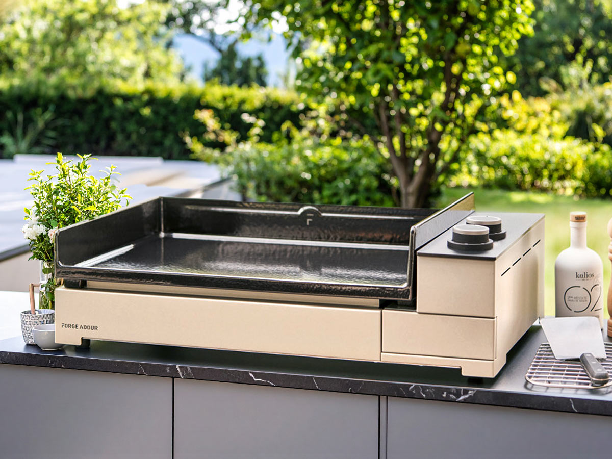 Plancha à gaz Premium 60 chassis acier noir et gris - Forge Adour