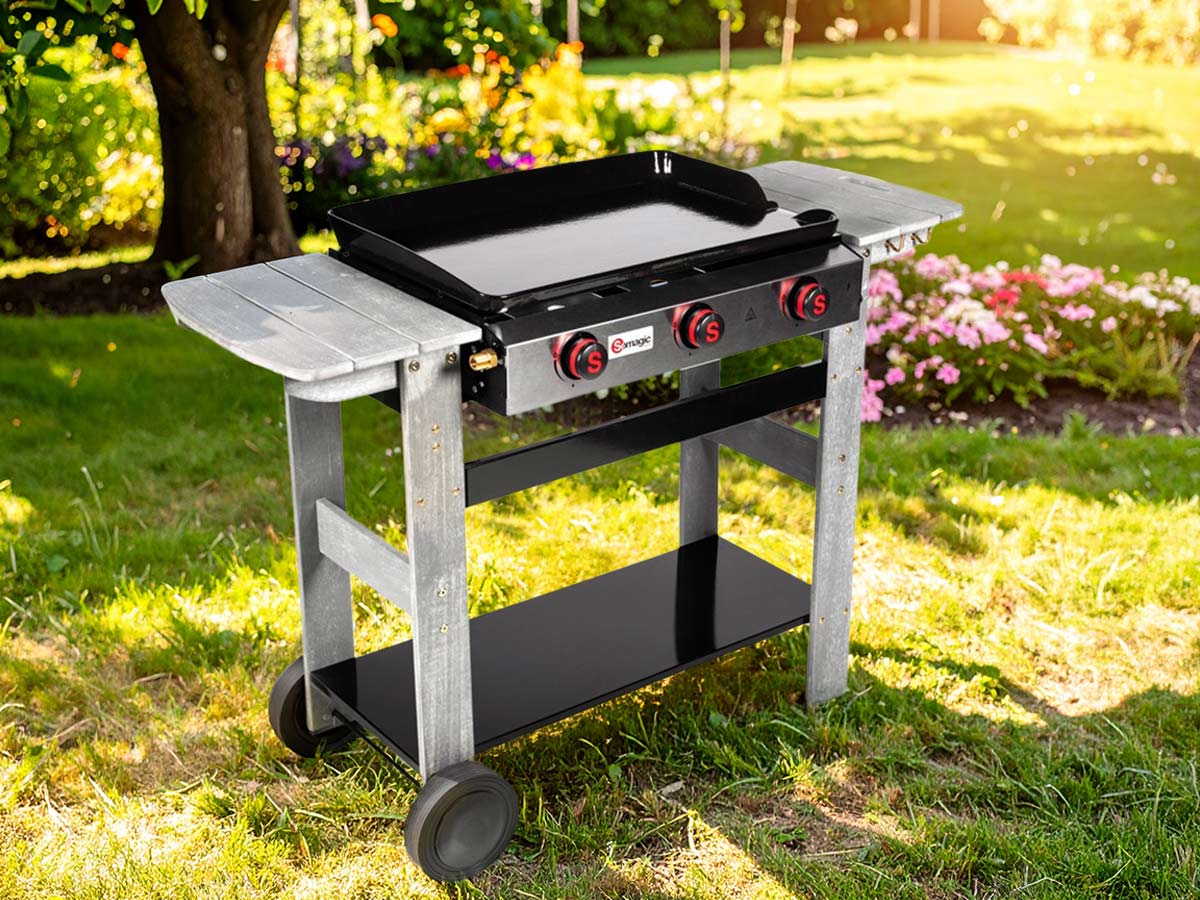 Plancha gaz 3 brûleurs San Sebastian - 61 x 38,5 cm - 8 kW