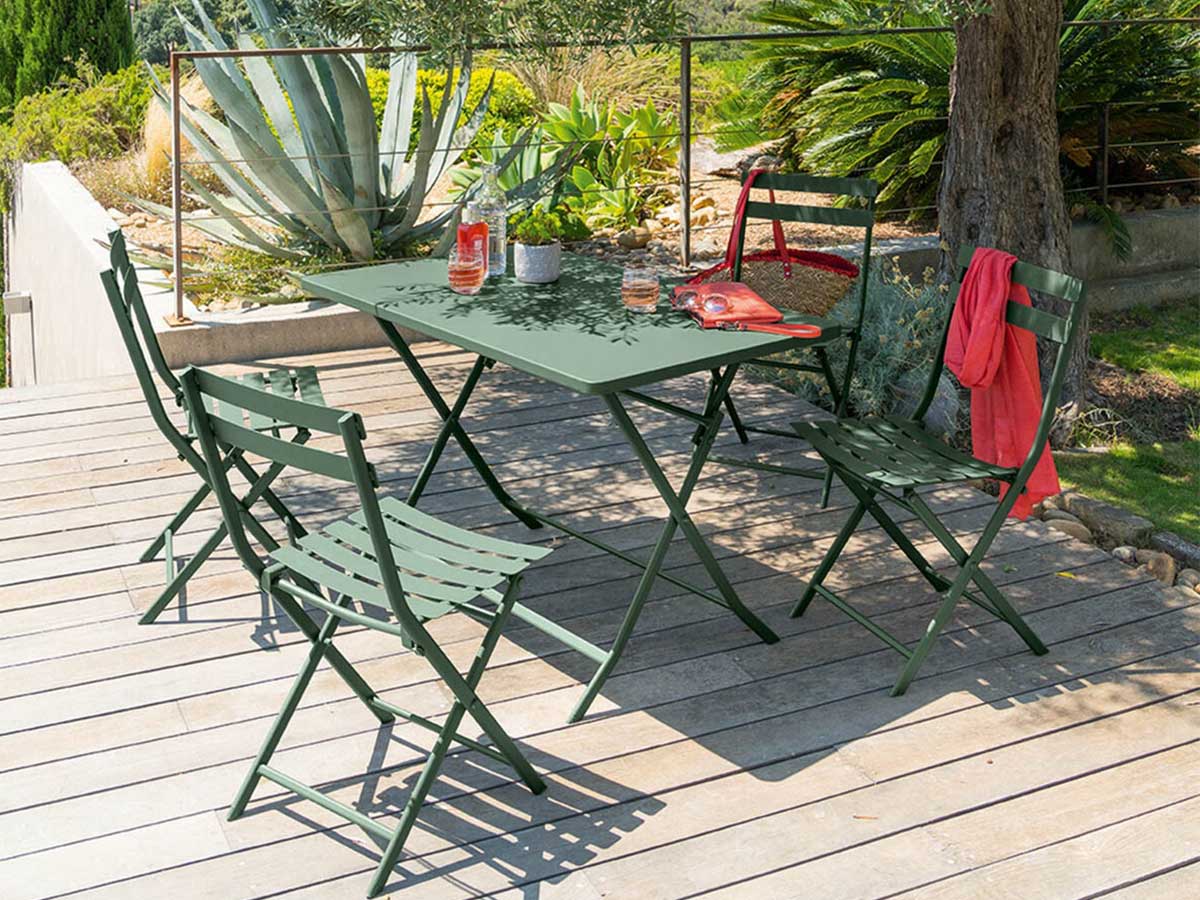 Table de jardin rectangle Greensboro 110 x 70 cm Olive - Hespéride