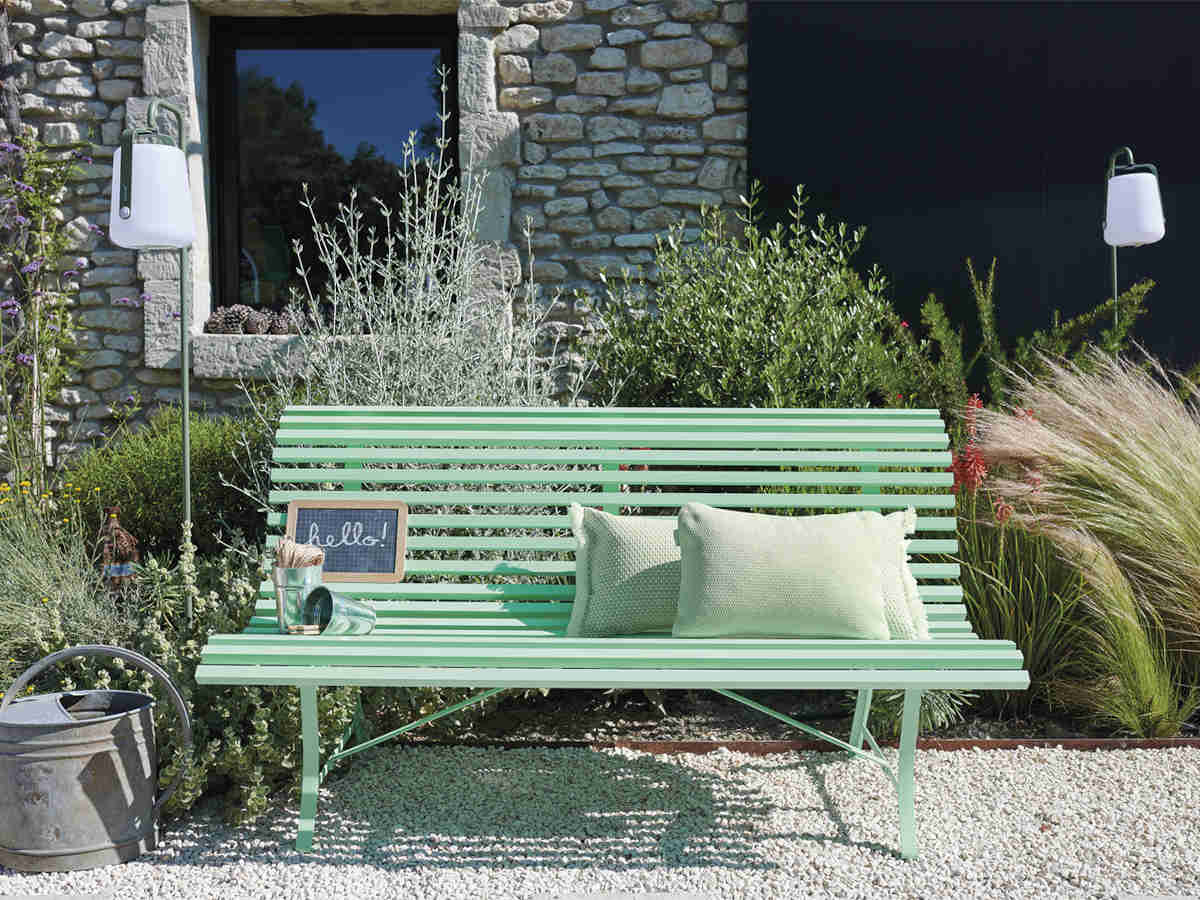 Banc de jardin en métal Louisiane Vert Opaline - Fermob