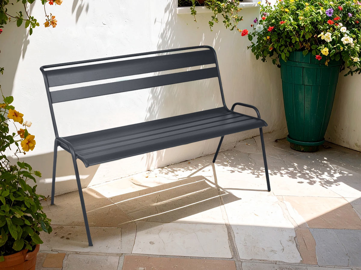 Banc de jardin en métal Monceau Carbone - Fermob