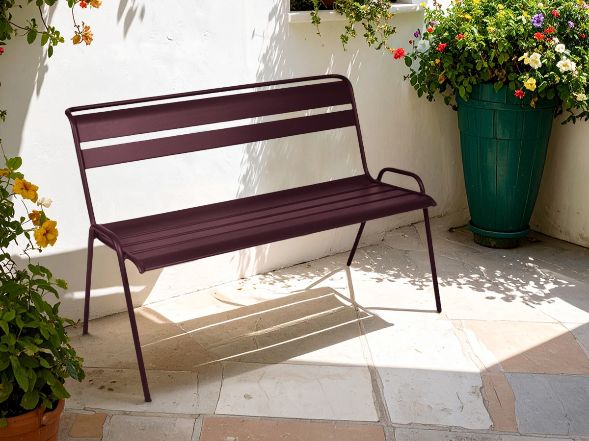 Banc de jardin en métal Monceau Cerise Noire - Fermob