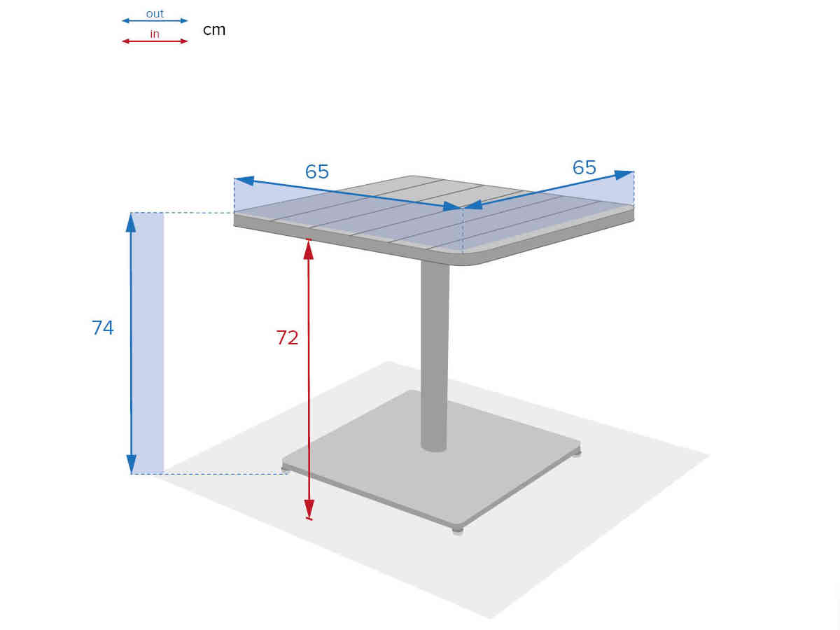 Table de jardin carrée Phuket Olive 65 x 65 cm - 2 places - Hespéride