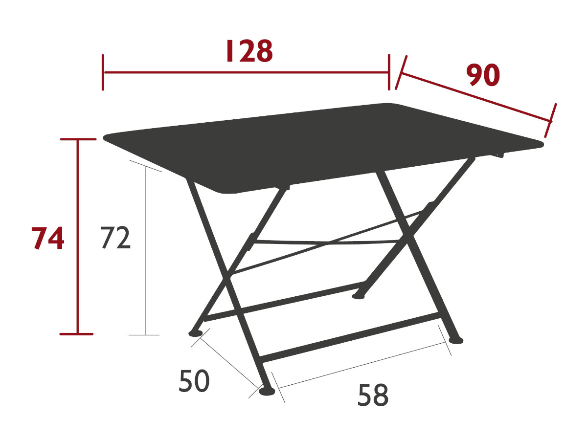 Table de jardin rectangulaire Cargo 128 x 90 cm Romarin - Fermob