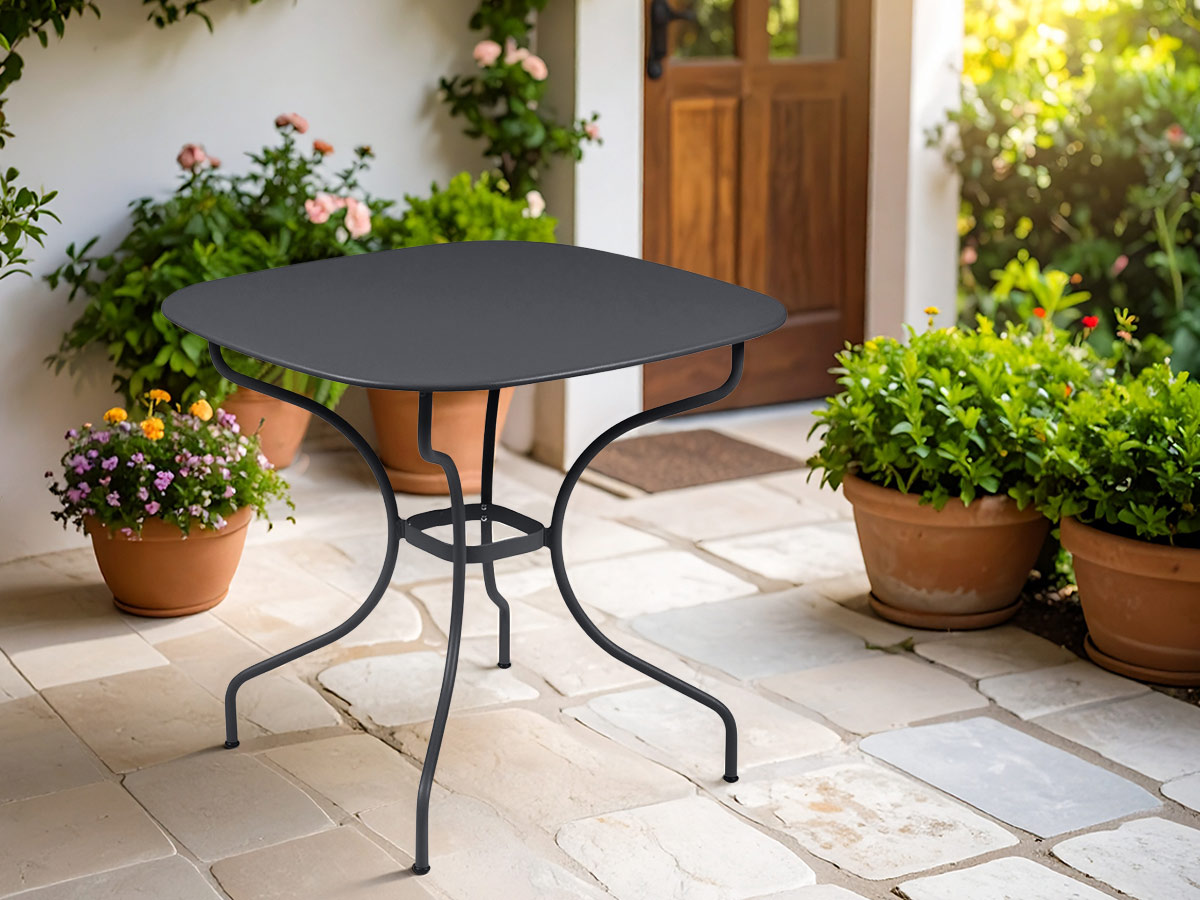 Table de jardin en métal Carronde Opera+ 82 x 82 cm Carbone - Fermob
