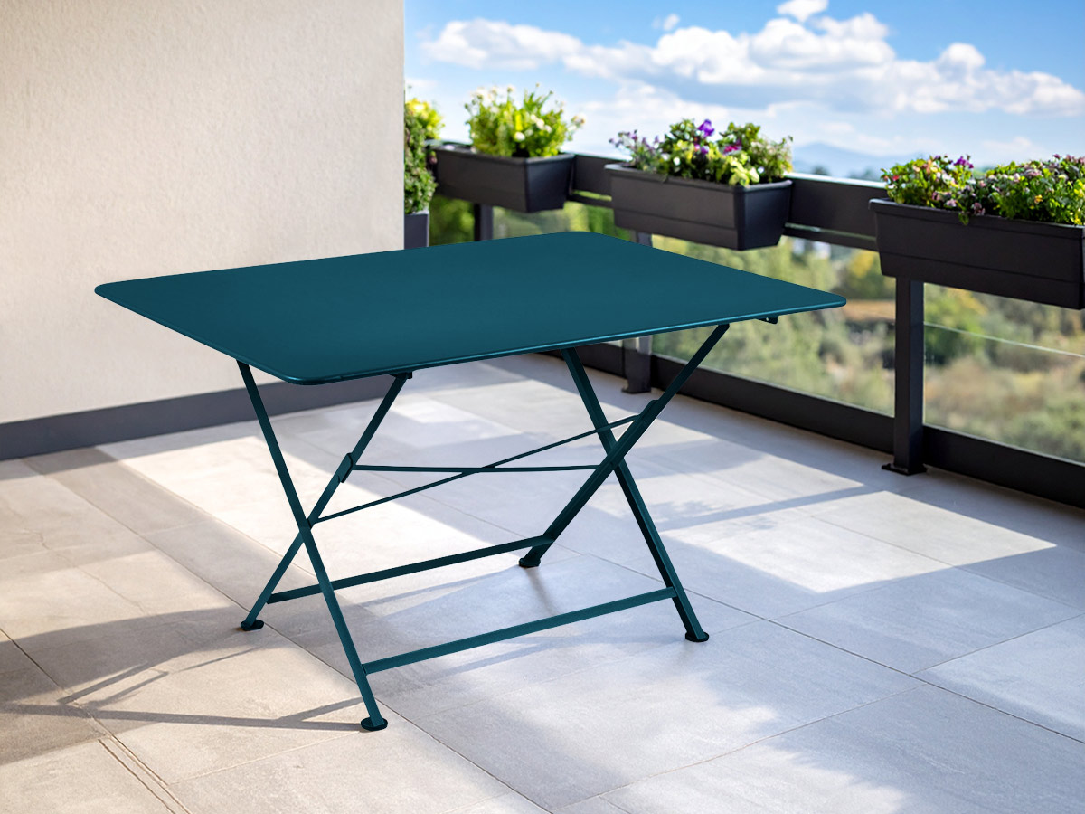 Table de jardin rectangulaire Cargo 128 x 90 cm Bleu Acapulco - Fermob