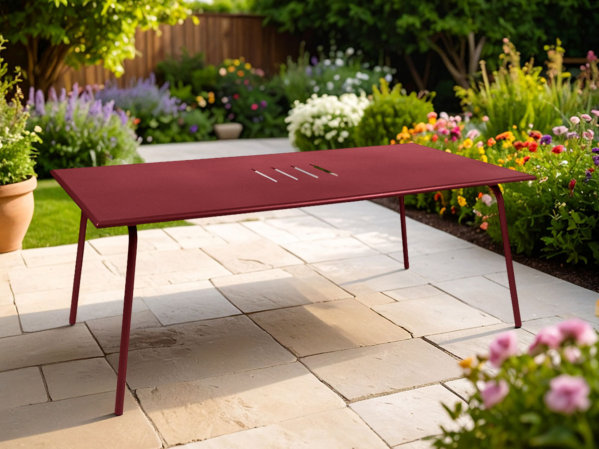 Table de jardin rectangulaire en métal Monceau 8 places Piment - Fermob
