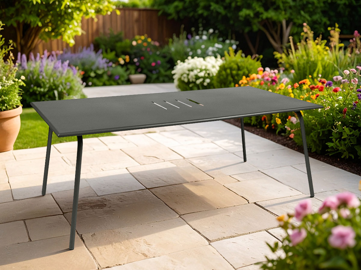 Table de jardin rectangulaire en métal Monceau 8 places Romarin - Fermob