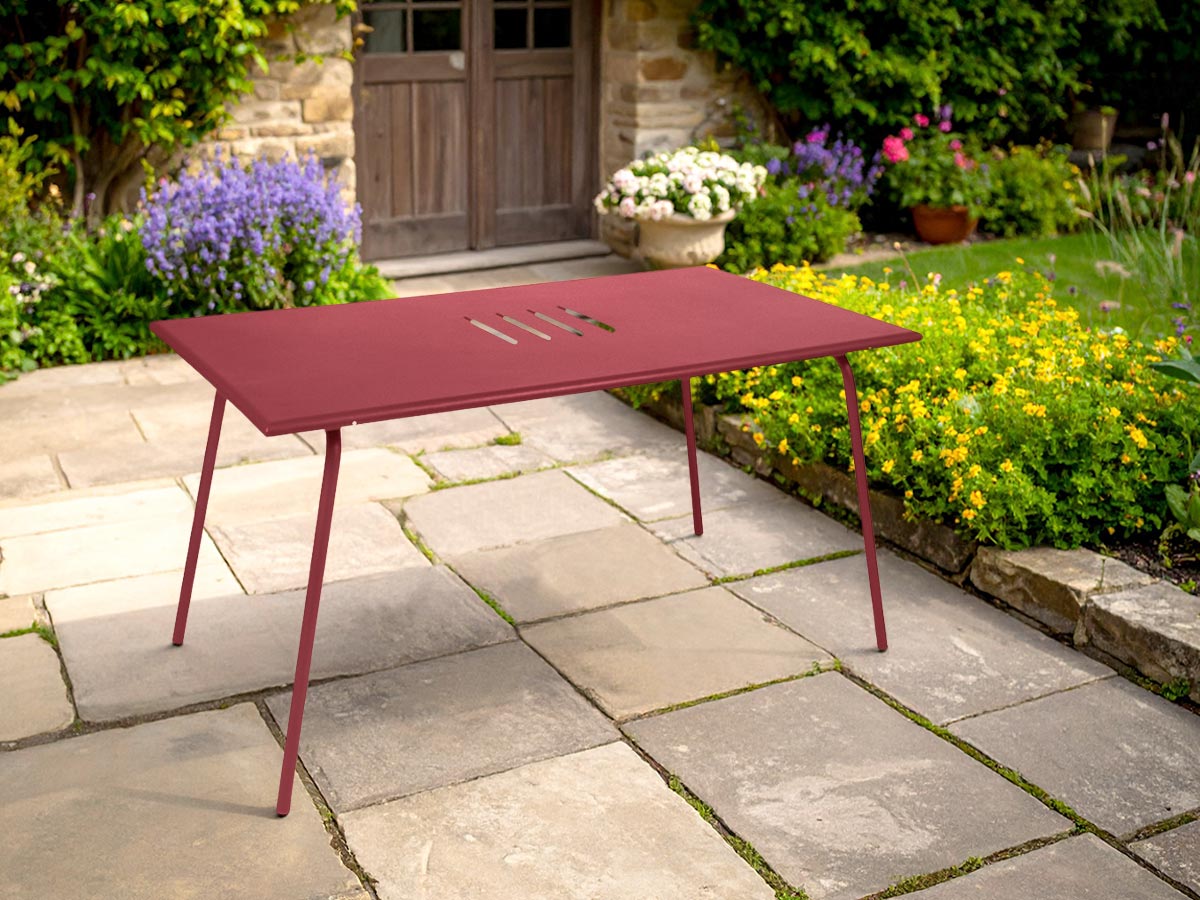 Table de jardin rectangulaire en métal Monceau 6 places Piment - Fermob