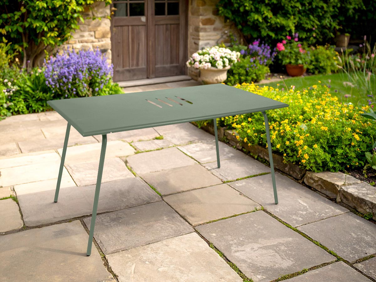 Table de jardin rectangulaire en métal Monceau 6 places Cactus - Fermob