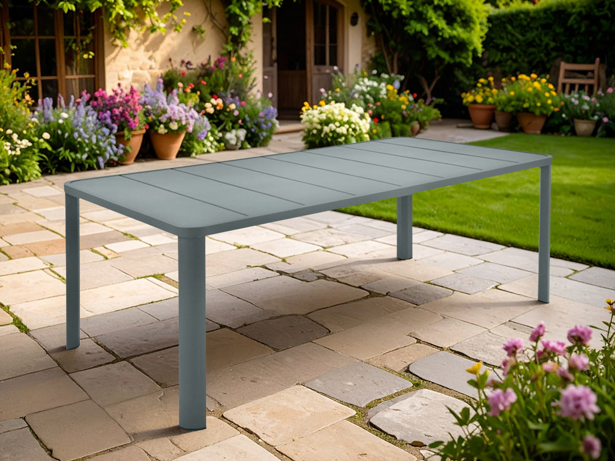 Table de jardin en métal rectangulaire Oléron Gris Orage - 12 places - Fermob