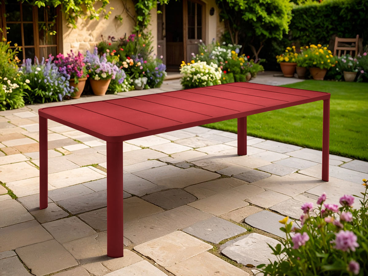 Table de jardin en métal rectangulaire Oléron Piment - 12 places - Fermob