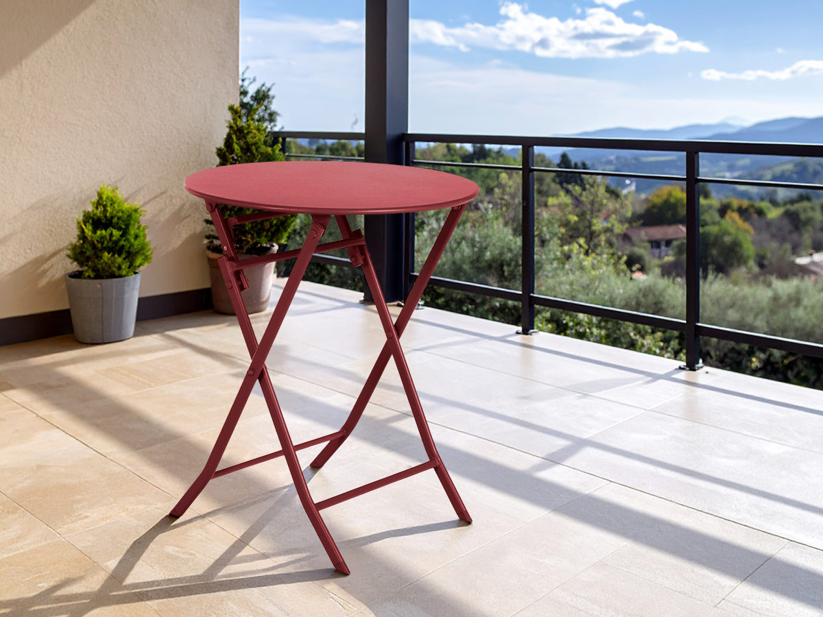 Table de jardin ronde Greensboro Ø 60 cm Groseille - Hespéride