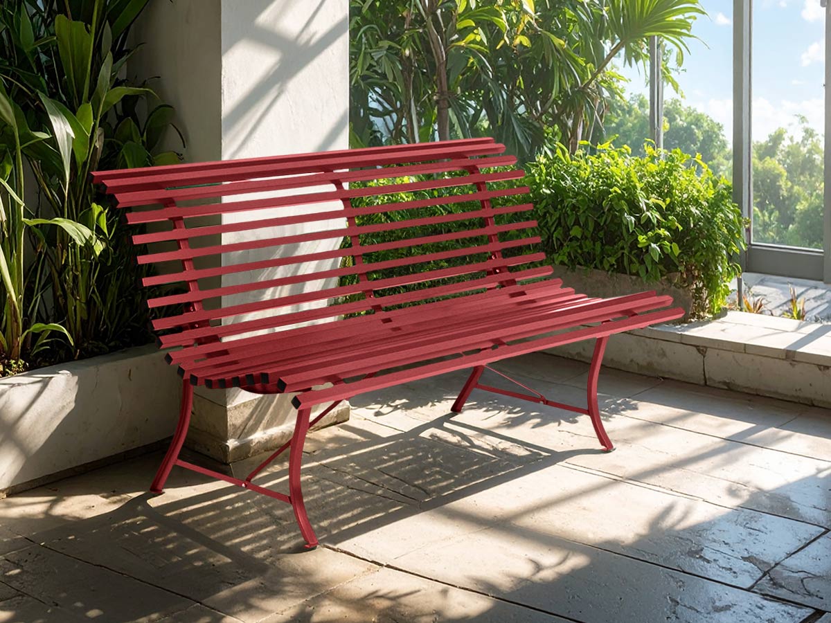 Banc de jardin en métal Louisiane Piment - Fermob