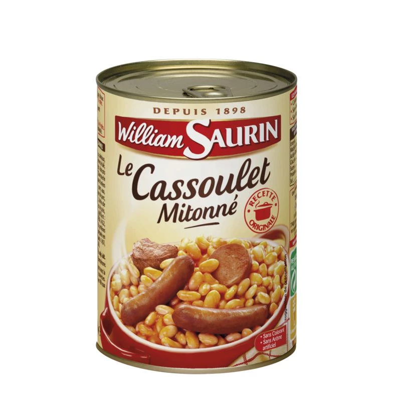 Carton de 12 Cassoulet Mitonné, 420g - WILLIAM SAURIN