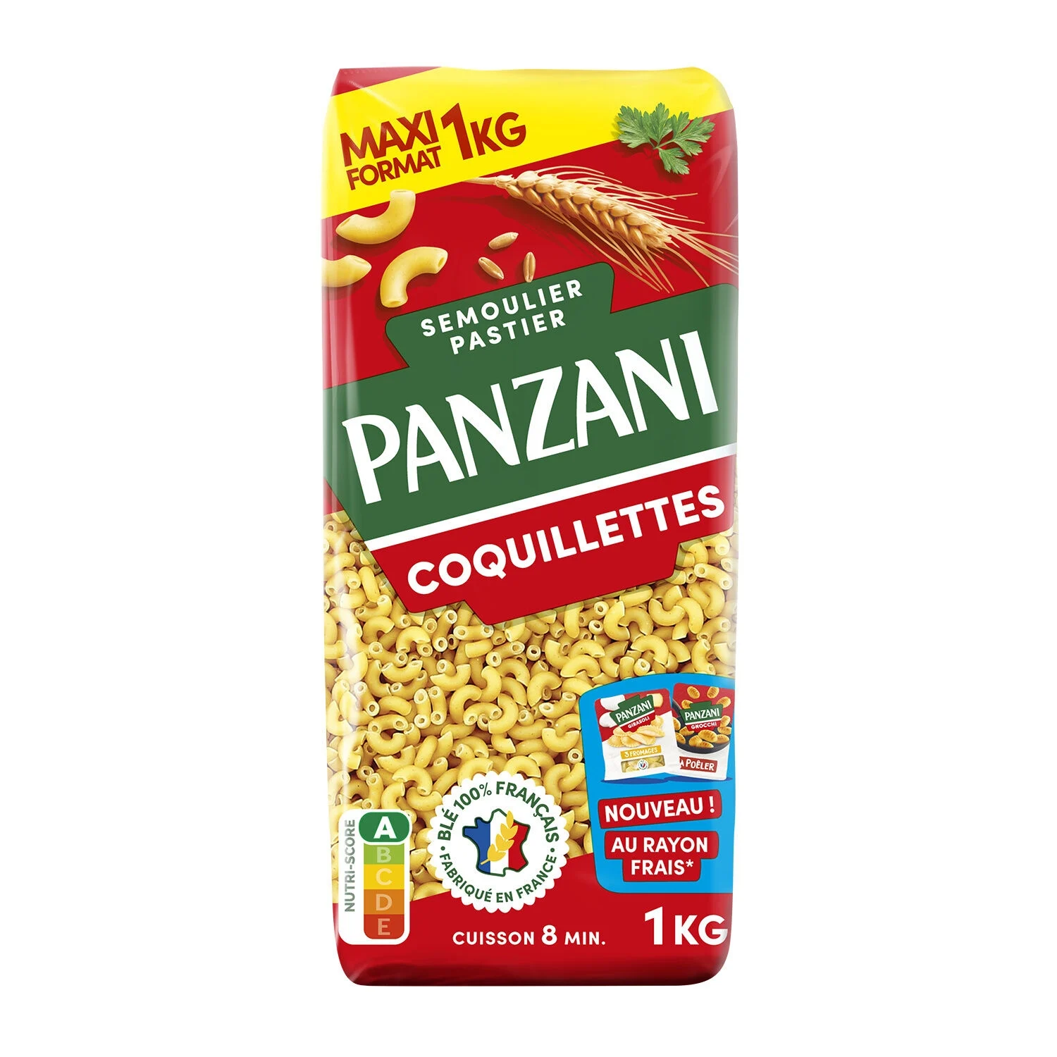 Pâtes Coquillettes, 1kg - PANZANI boite de 12