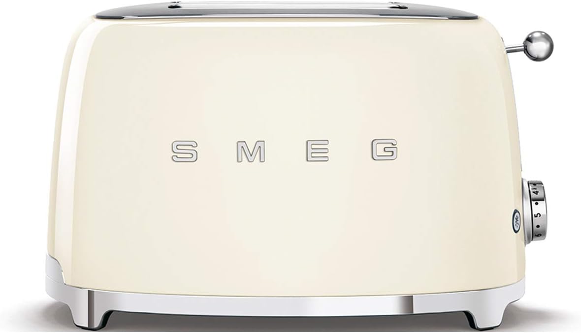 Smeg Grille-pain 2 Tranches TSF01CREU, Crème [Classe énergétique A]