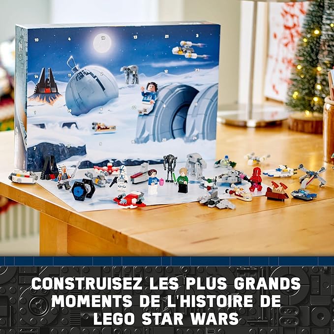 LEGO Star Wars Le Calendrier de l’Avent 2024 – 18 Petites Constructions à Collectionner – 6 Personnages – Idée de Cadeau de Noël pour Enfants dès 6 Ans Fans de la Guerre des Étoiles 75395