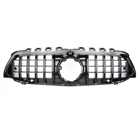 Grille de Calandre Look GTR pour Mercedes W177 V177 (18-23) Panamericana AMG GT Optik - Noir - Full Black - Compatible Caméra 360°