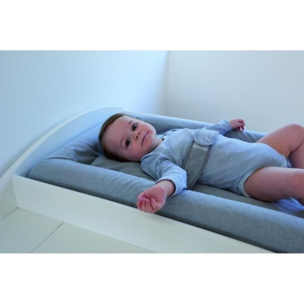 CANDIDE - Matelas a Langer Mat' Confort, Ceinture De Maintien, Facile a Nétoyer, Fabriqué En France, 70x50cm (Gris Chiné)