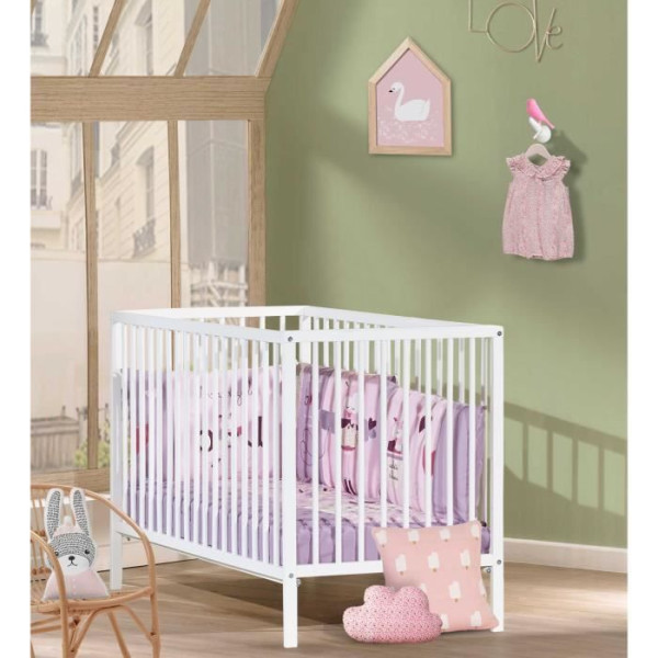 Lit bébé tout barreaux en bois