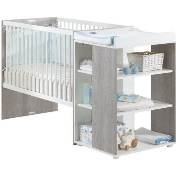 Lit bébé Combiné Evolutif BABYPRICE SITTA - Couchage 60 x 120 cm - Transformable en lit 90 x 190 cm