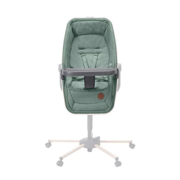 Rehausseur MAXI COSI Kit repas pour transat Alba, chaise haute bébé avec tablette + housse de protection Beyond Green, de 6 mois a 3 ans