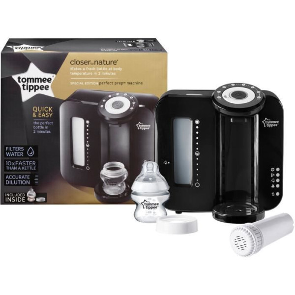 TOMMEE TIPPEE Perfect Préparateur Chauffe Biberons, Perfect Prep, Noir