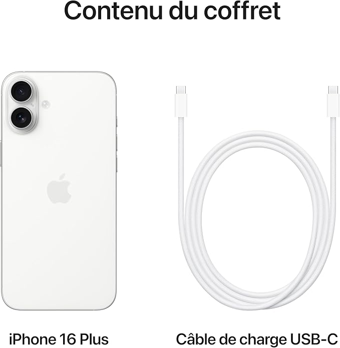 Apple iPhone 16 Plus (128 Go) - Blanc