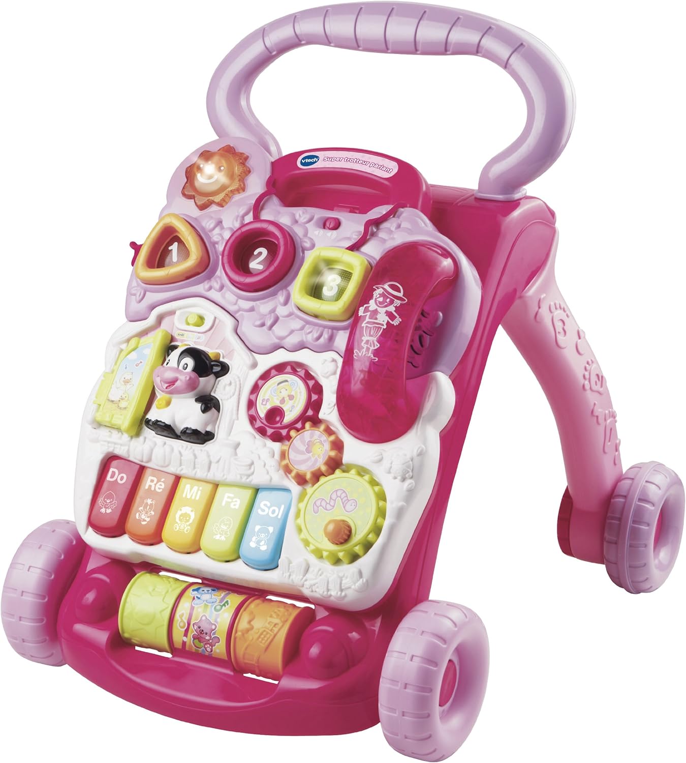 Porteur Trotteur  parlant 2 en 1 VTECH - Super  - Rose pour bébé de 9 a 36 mois