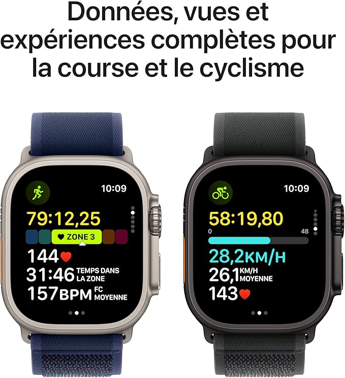 Apple Watch Ultra 2 GPS + Cellular, Boîtier en Titane Noir de 49 mm, Bracelet Milanais Titane Noir - Medium