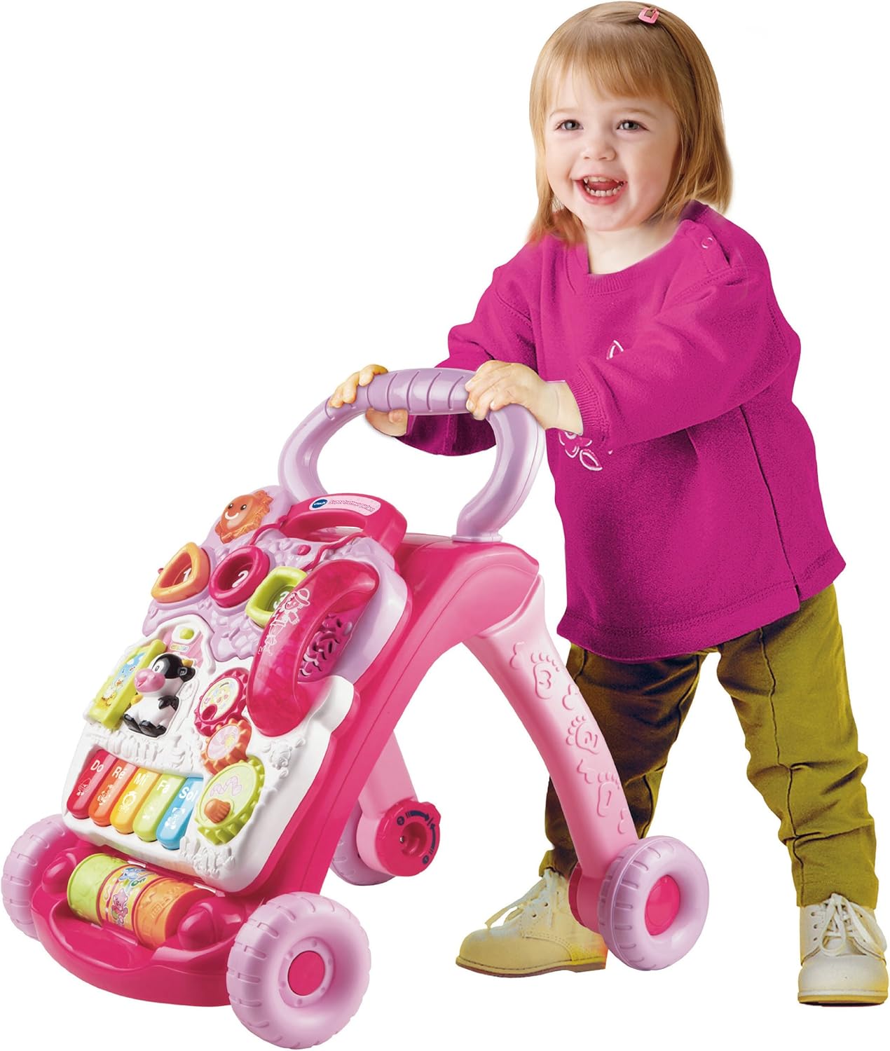 Porteur Trotteur  parlant 2 en 1 VTECH - Super  - Rose pour bébé de 9 a 36 mois