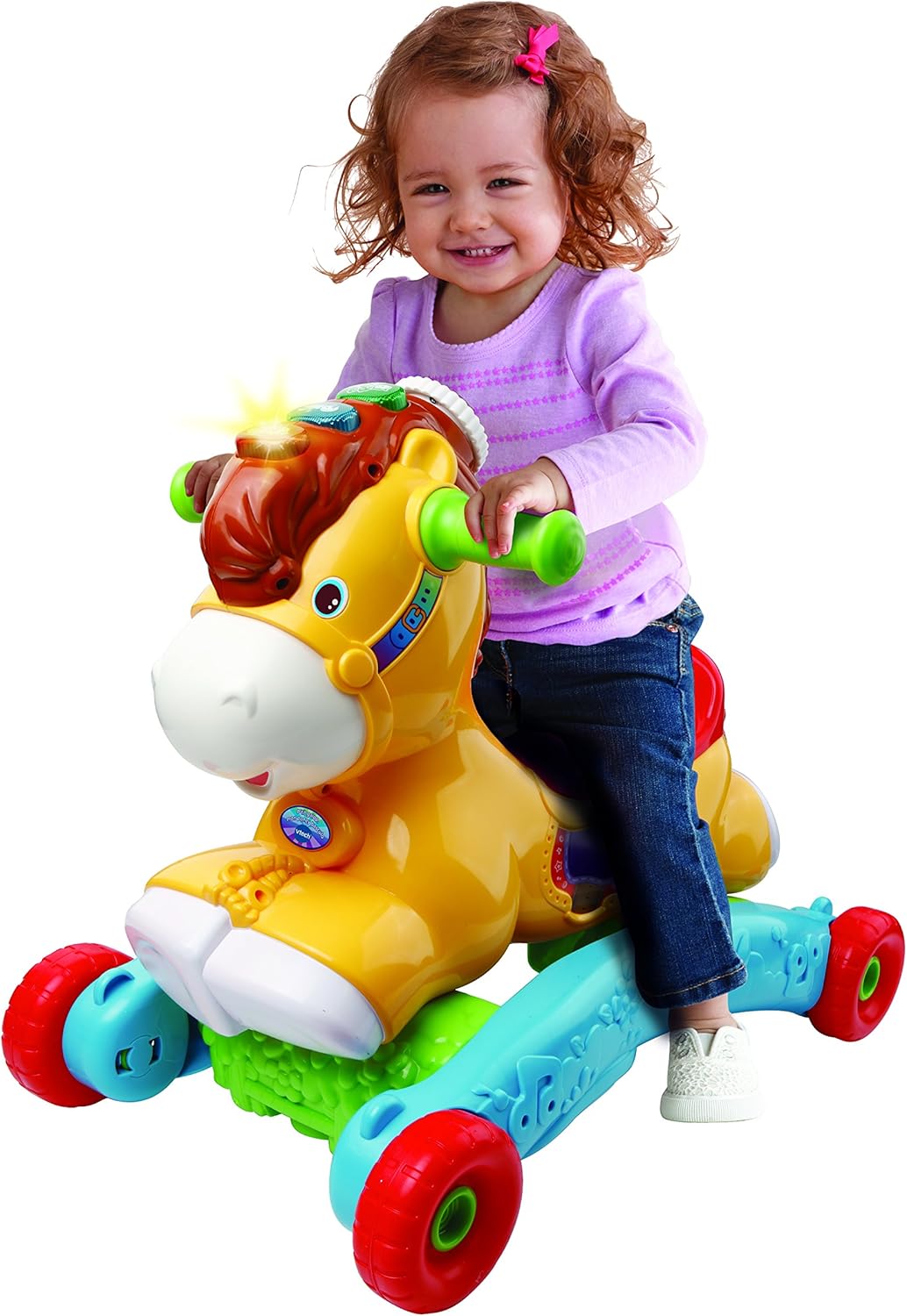 Porteur Trotteur à Bascule P'tit Galop, Mon Poney Basculo 2en1 - VTECH BABY - Parlant et Lumineux - Multicolore