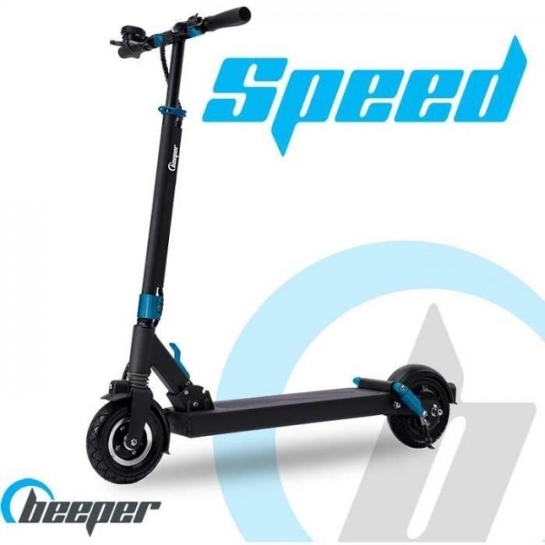 Trottinette Electrique  - BEEPER - SPEED - 350W 6Ah - 8 - Noir/Bleu