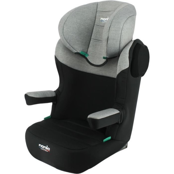 Siege Auto Rehausseur ceinturé NANIA WAY I 100-140 cm R129 ‚Äì de 5 a 10 ans ‚Äì Tetiere réglable ‚Äì Base inclinable ‚Äì Gris - Fabricat