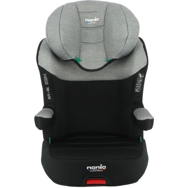 Siege Auto Rehausseur isofix NANIA WAY I FIX 100-140 cm R129 ‚Äì de 5 a 10 ans ‚Äì Tetiere réglable ‚Äì Inclinable ‚Äì Gris - Fabrication