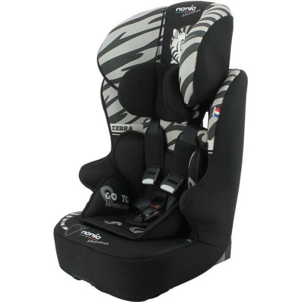 Siege Auto  ceinturé NANIA RACE I 76-140 cm R129 ‚Äì de 3 a 10 ans ‚Äì Tetiere régable - Base inclinable - Noir - Fabrication F