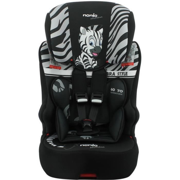 Siege Auto  NANIA RACER - Isofix - Groupe 1/2/3 (9-36Kg) - Tetiere réglable en hauteur - Zebre - Fabriqué en France