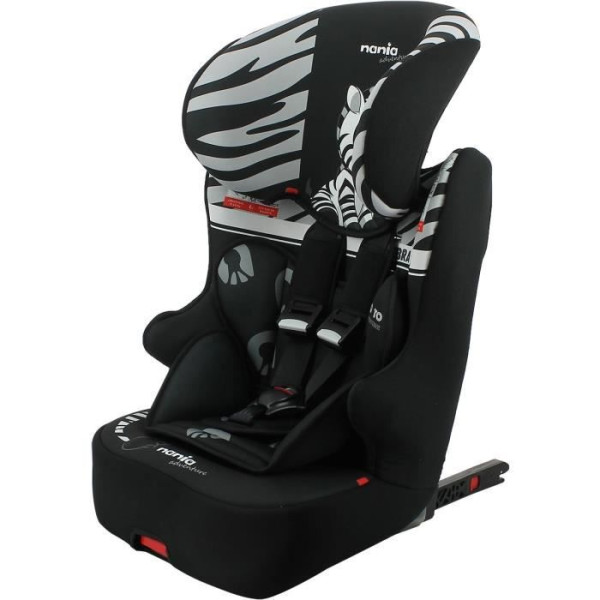 Siege Auto  NANIA RACER - Isofix - Groupe 1/2/3 (9-36Kg) - Tetiere réglable en hauteur - Zebre - Fabriqué en France