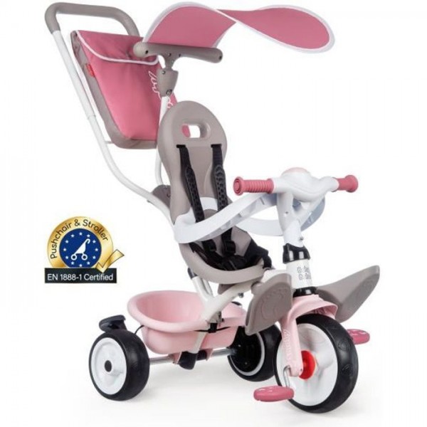 SMOBY Tricycle enfant évolutif Balade Plus - Structure métal - Rose