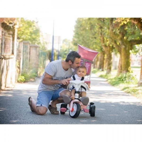 SMOBY Tricycle enfant évolutif Balade Plus - Structure métal - Rose