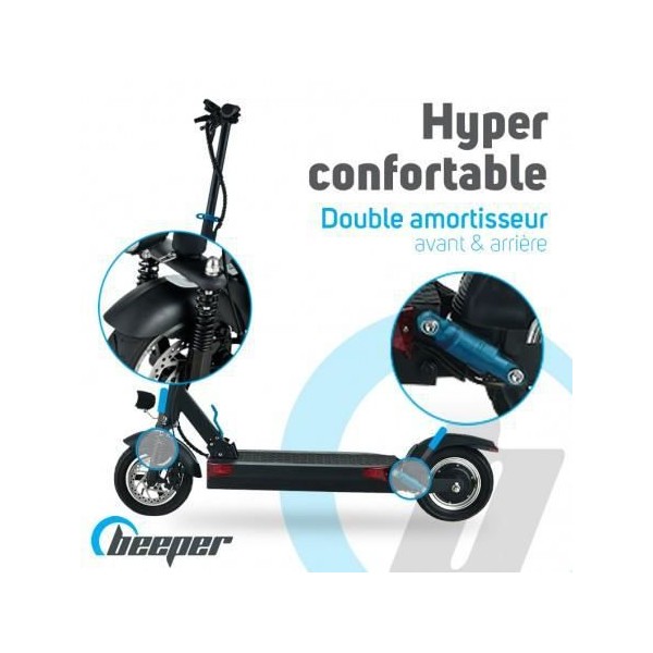 Trottinette Electrique  - BEEPER - MAX FX10-G2-26 - 500W - 10 pouces - Adulte - 48V - 26Ah