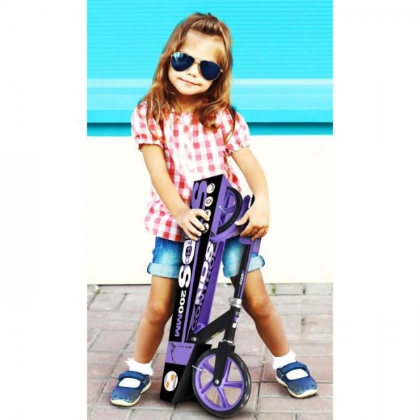 UNIVERSAL - Trottinette pliable ajustable 200mm avec béquille Mauve SKIDS CONTROL