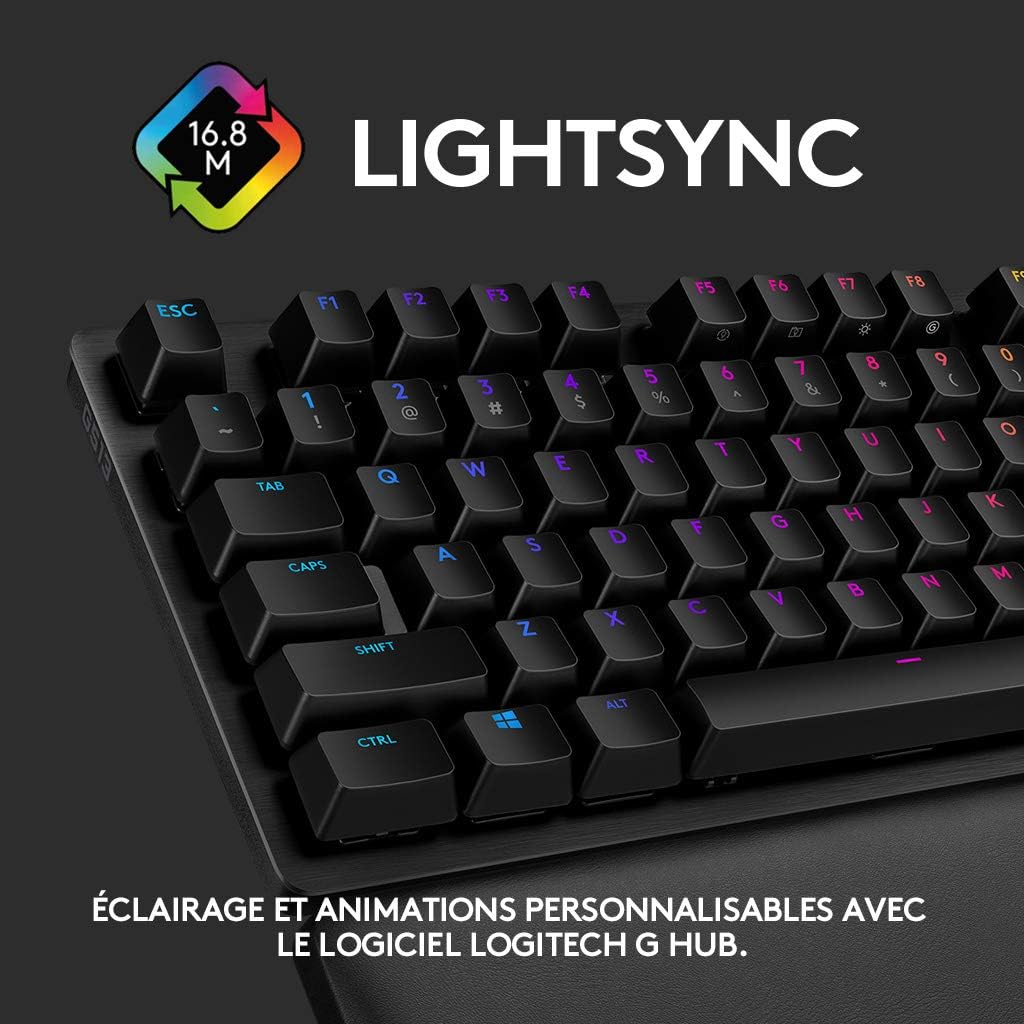 Logitech G - Clavier Gaming - G513 Mécanique - (AZERTY) LIGHTSYNC RVB avec switchs GX Brown - Carbon