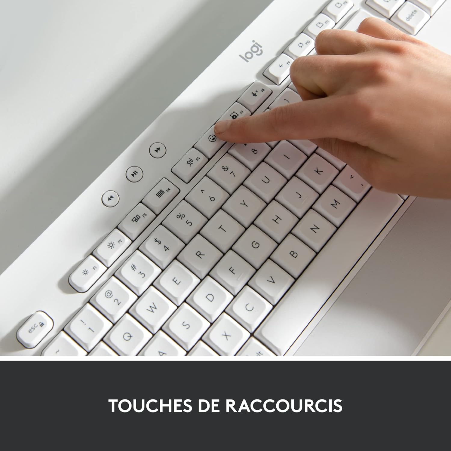 Logitech - Clavier sans fil - Ergonomique Entier avec Repose-Poignets - Signature K650 - Blanc