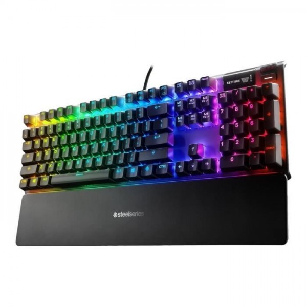 Clavier Gaming - AZERTY - STEELSERIES - Apex 7 Red Switch - Avec Pavé Numérique - Rétroéclairé - Noir