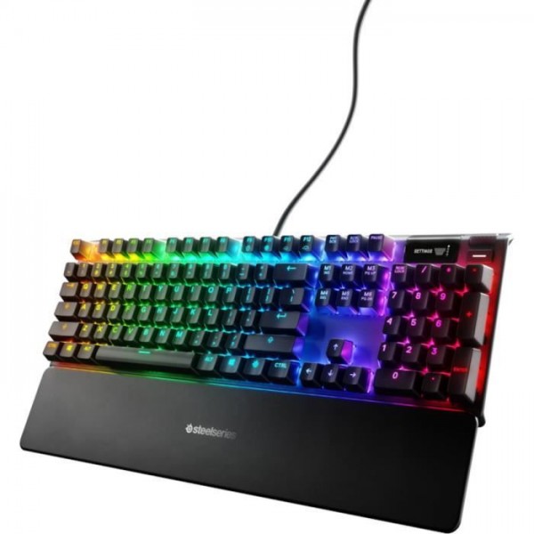 Clavier Gaming - AZERTY - STEELSERIES - Apex 7 Red Switch - Avec Pavé Numérique - Rétroéclairé - Noir