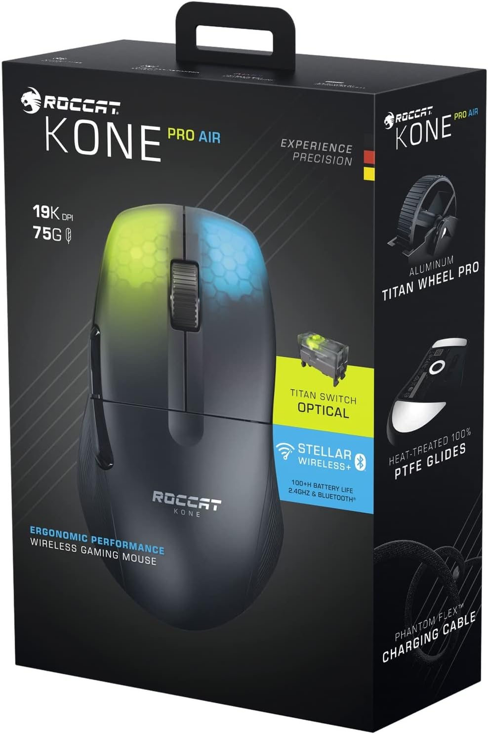 ROCCAT Souris de jeu ergonomique ultraperformante Kone One Pro Air Black