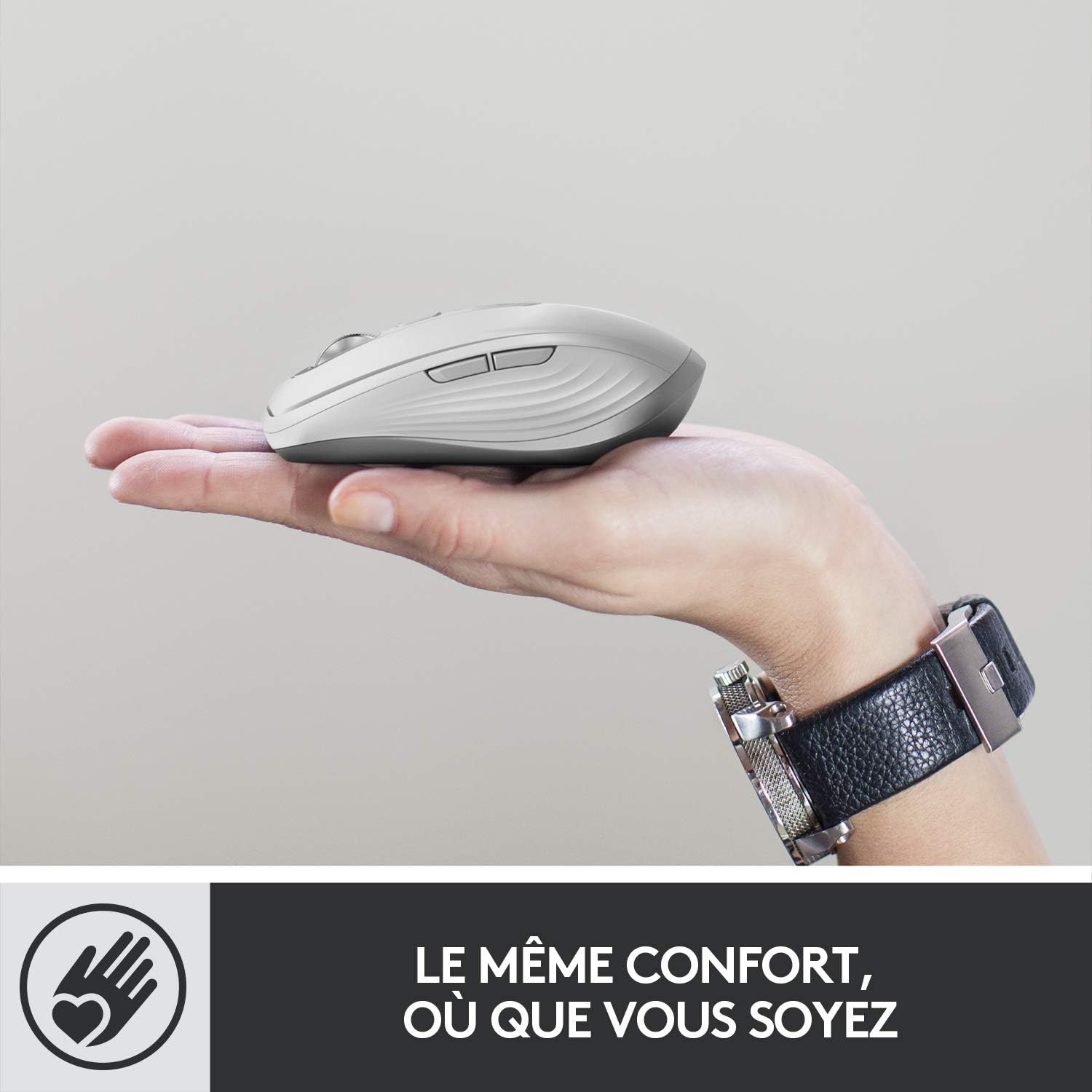 Souris sans fil - Logitech - MX Anywhere 3 - Ergonomique - Bluetooth - USB - Rose